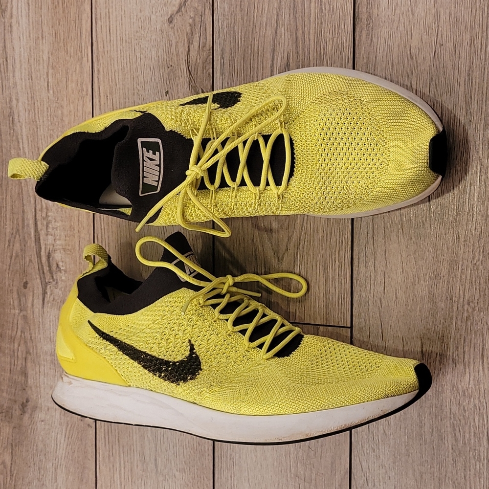 NIKE Air Zoom Mariah Flyknit Racer Volt/ White Men's Sz 12 Running Sneaker Shoes